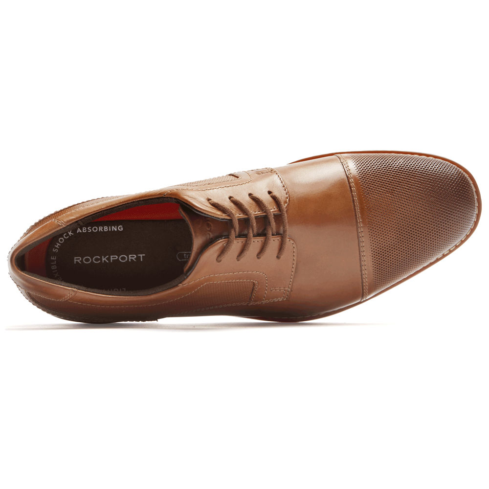 Zapatos Con Cordones Rockport Hombre Mexico - Style Purpose Cap Toe Blucher Marrom - VNHLA1785